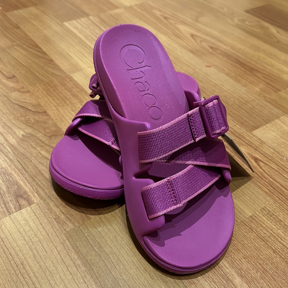 NWT 👣 CHACO | CHILLOS SLIDE SANDAL / WOMENS / OUTSKIRT FUCHSIA